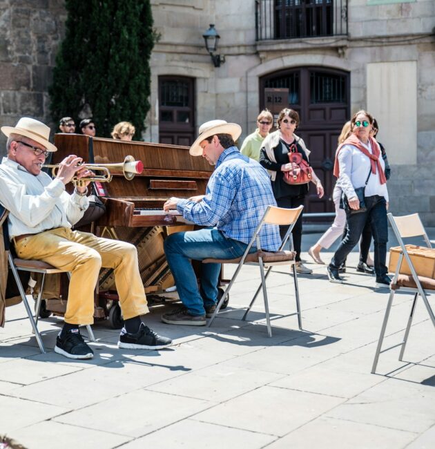 two men performing music