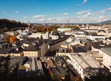 a view of a city from a high point of view